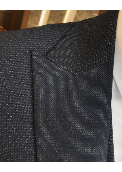 Italyan Stil Slim Fit Erkek Ceket Yelek Pantolon Takım Elbise Lacivert T9525 fırsatları