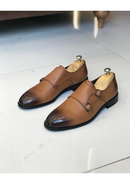 Italyan Stil Iç Dış Naturel Deri Erkek Ayakkabı Taba T7732 fiyatları