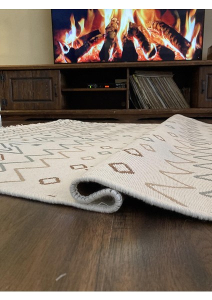 Yıkanabilir Çift Taraflı Dokuma Kilim Bahar 05 Bej 120 x 180 cm modelleri
