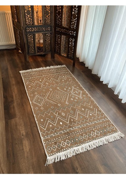 Yıkanabilir Çift Taraflı Dokuma Kilim Bahar 05 Bej 120 x 180 cm fırsatları