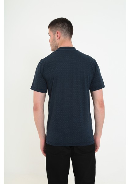 Baba Yakalı Cepli Desenli Model Klasik Kesim T-Shirt modelleri