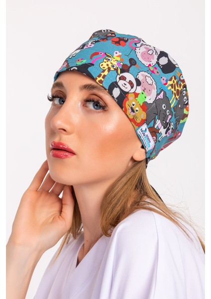 Nur Medikal Giyim Master Likra Hayvanat Bahçesi Desenli Doktor Hemşire Hastane Cerrahi Bone fiyatları