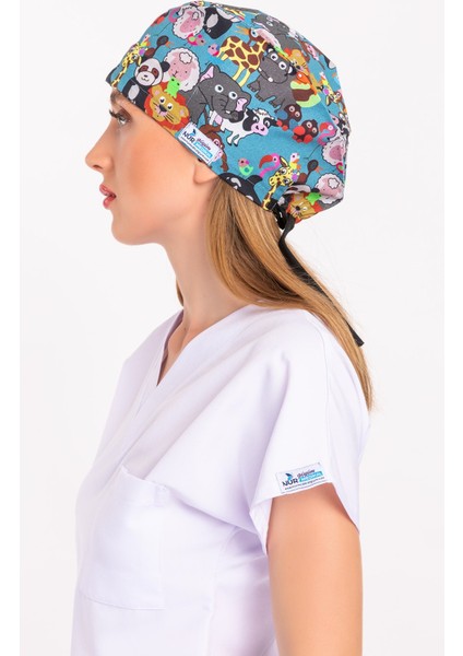Nur Medikal Giyim Master Likra Hayvanat Bahçesi Desenli Doktor Hemşire Hastane Cerrahi Bone fırsatları