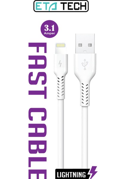 USB IPHONE 3.1 Amper Lıghtnıng Hızlı Şarj Kablosu