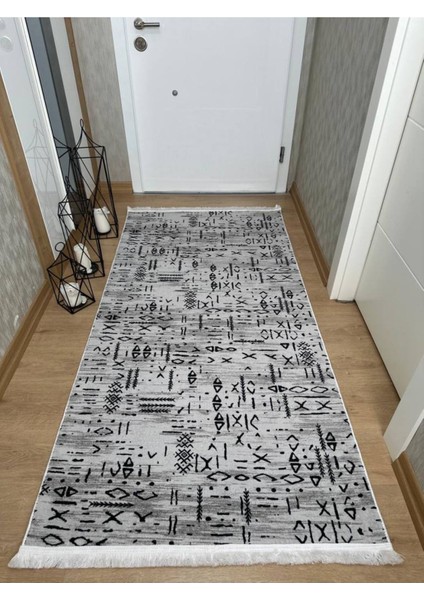 Iskandinav Desen Saçaklı Üç Boyutlu Gri Yıkanabilir Kabartmalı Dinarsu Kaymaz Siyahtaban Halı fiyatları