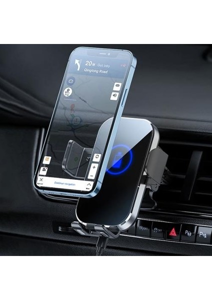 Super Şarj 15W Akıllı Isı Kontrollü Kablosuz Araç Şarjı Araç Içi Telefon Tutucu 15W Ultra Hız