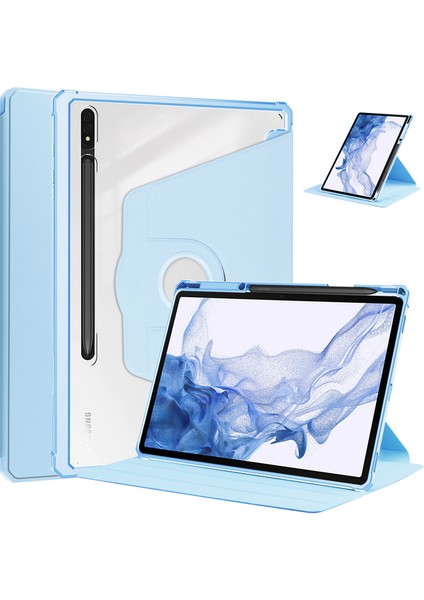 Samsung Galaxy Tab S7 Fe Lte ( T730-T733-T736-T737) Kalem Bölmeli Dönebilen Standlı Kılıf