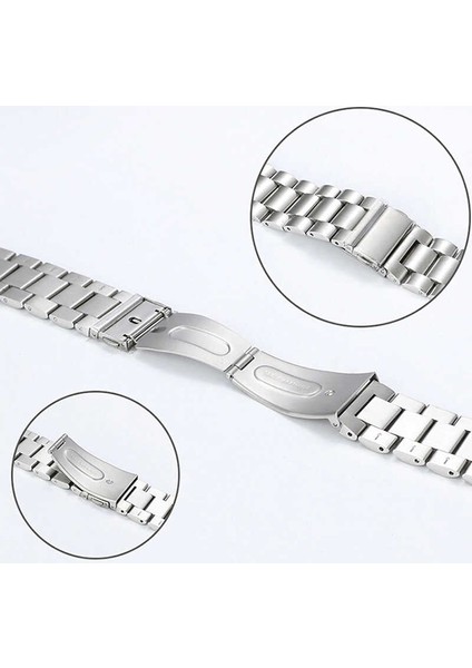 Huawei Watch 4 - Watch 4 Pro Saat Kordonu Metal Baklalı Ayarlanabilir Kordon Kayış Strap