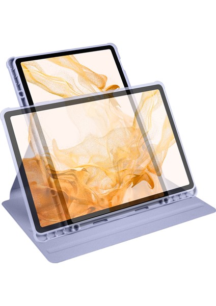 Samsung Galaxy Tab S7 Plus 12.4” T970 Kılıf Simplism 360 Dönen Yatay Dikey Standlı Kalemlikli