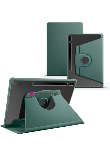 Samsung Galaxy Tab S8 Plus 12.4” X800 Kılıf Simplism 360 Dönen Yatay Dikey Standlı Kalemlikli