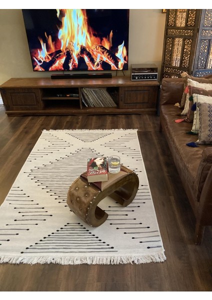 Yıkanabilir Çift Taraflı Dokuma Kilim Bahar 15 Siyah 120 x 180 cm indirimleri