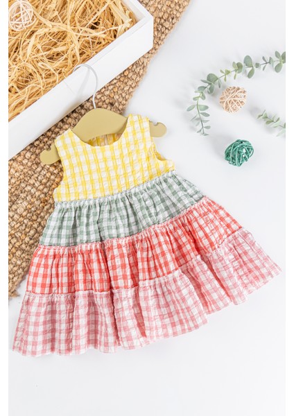 Pötikare Desenli Renkli Yazlık Kız Bebek Elbise