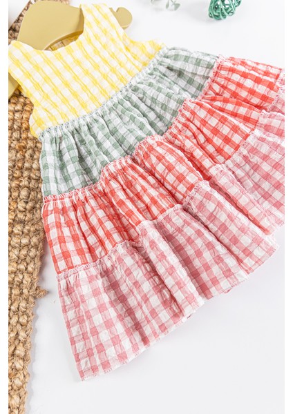 Pötikare Desenli Renkli Yazlık Kız Bebek Elbise modelleri