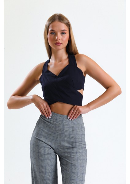 Sırtı Fermuarlı Onu Dekolteli Krep Bluz | BLZ14691 modelleri