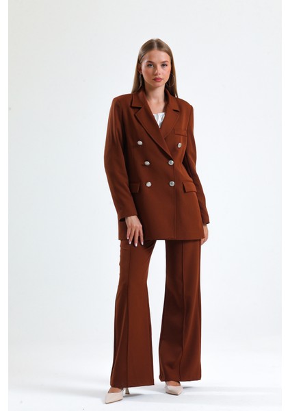 Içi Astarlı Hürrem Kumaş Oversize Blazer Ceket | CKT34236 Kahve modelleri