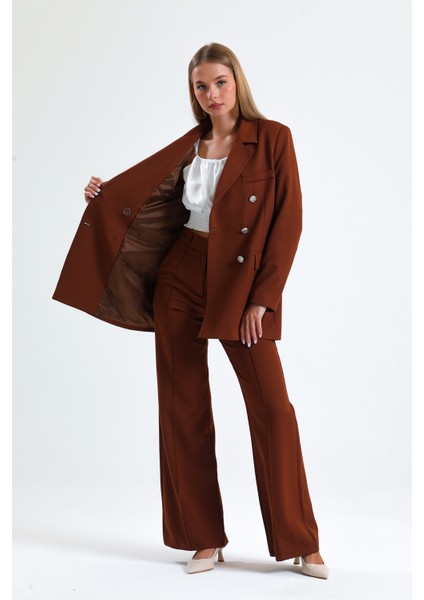 Içi Astarlı Hürrem Kumaş Oversize Blazer Ceket | CKT34236 Kahve fırsatları