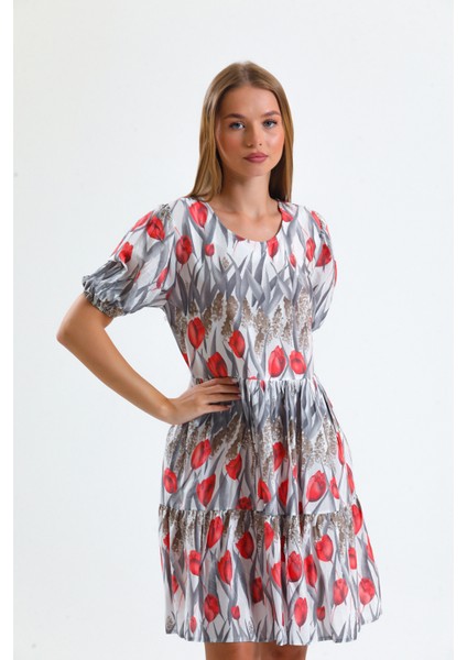 Kol Ucu Lastikli Arkası Damlalı Yandan Cepli Elbise | ELB34306 fiyatları