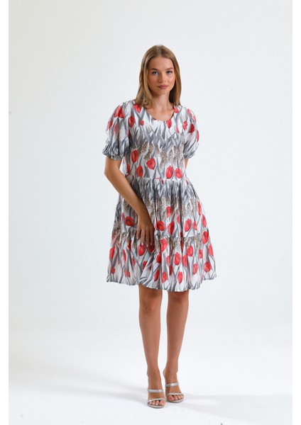 Kol Ucu Lastikli Arkası Damlalı Yandan Cepli Elbise | ELB34306 fırsatları