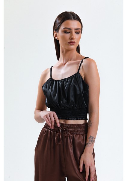 Gipeli Baskılı Saten Bluz | BLZ34223