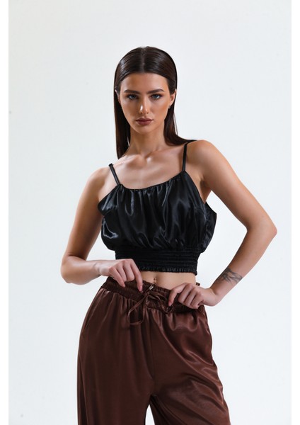 Gipeli Baskılı Saten Bluz | BLZ34223