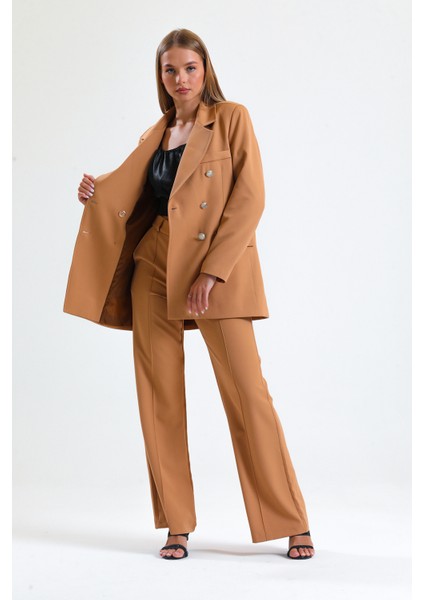 Içi Astarlı Hürrem Kumaş Oversize Blazer Ceket | CKT34236 Camel