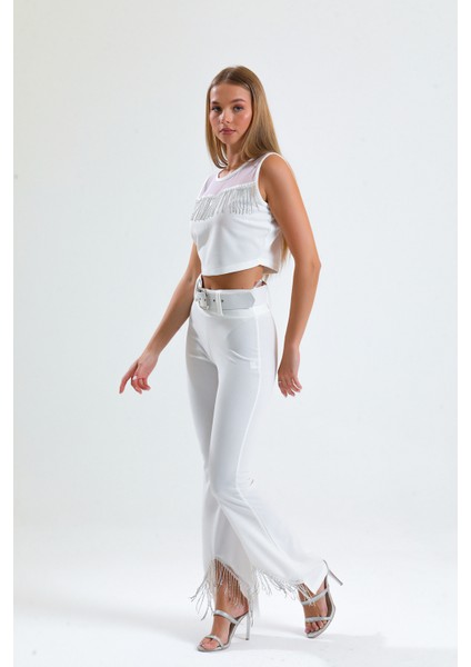 Taş Detaylı Abiye Bluz | BLZ34565 Beyaz fırsatları