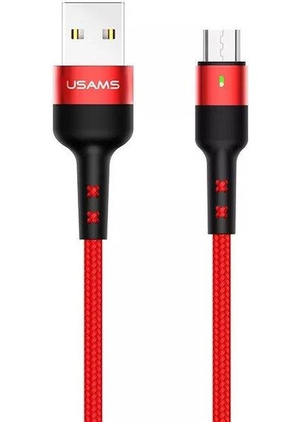 Usams U26 1metre 2.0A USB To Mikro USB Örgü Kaplama Şarj ve Data Kablosu