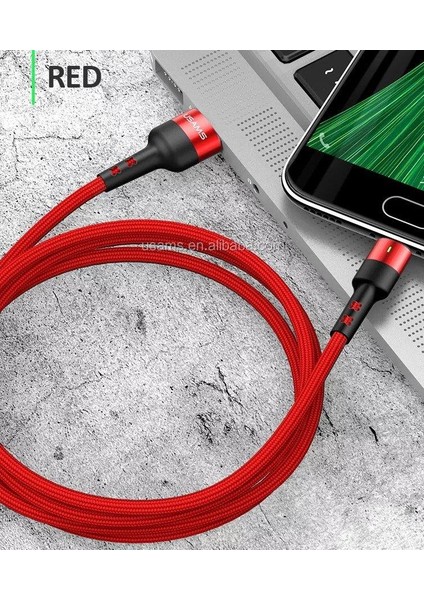 Usams U26 1metre 2.0A USB To Mikro USB Örgü Kaplama Şarj ve Data Kablosu