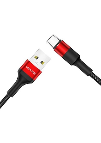 Usams 120CM 2.0A USB To Type-C Örgü Kaplama Şarj ve Data Kablosu