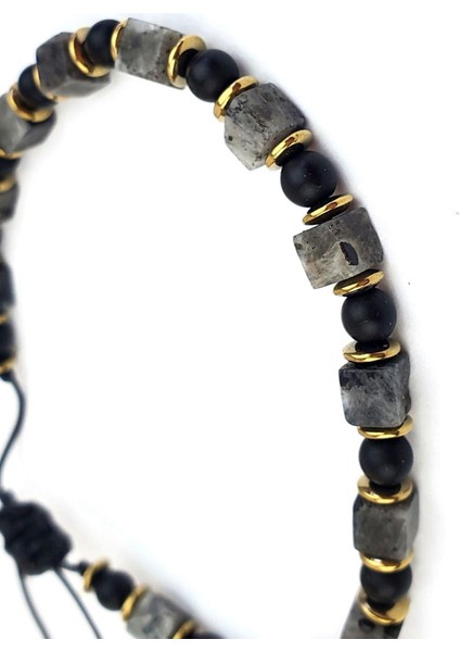 Oniks Akik Hematit Taş Detaylı Tasarım Doğal Taş Bileklik fiyatları