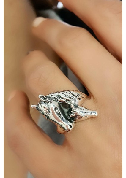 At Figürlü 925AYAR Gümüş Tasarım Yüzük