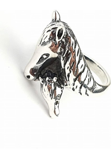 At Figürlü 925AYAR Gümüş Tasarım Yüzük fiyatları