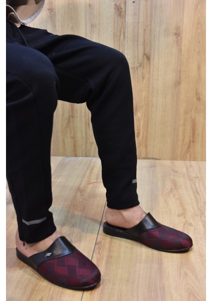 Saran Poli Hafif Taban Damat Erkek Ev Terliği Bordo