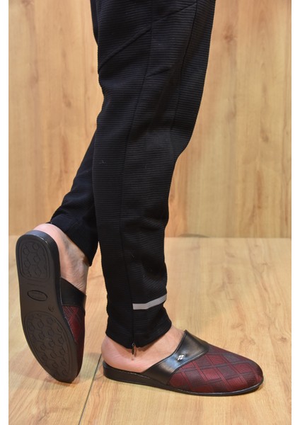 Saran Poli Hafif Taban Damat Erkek Ev Terliği Bordo modelleri