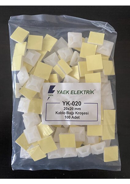 Yaek Elektrik Yapışkanlı Kroşe - Ø 20 x 20 mm