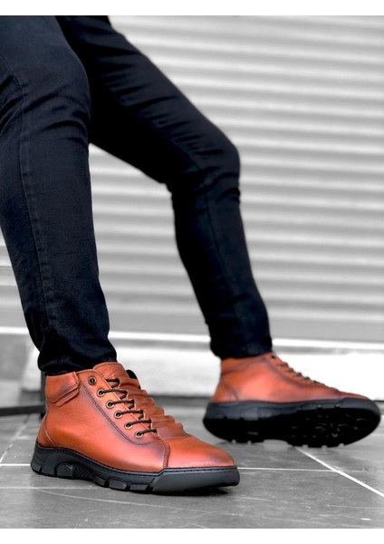 BA0213 Gizli Bağcıklı Deri Taba Erkek Yarım Bilek Bot fırsatları