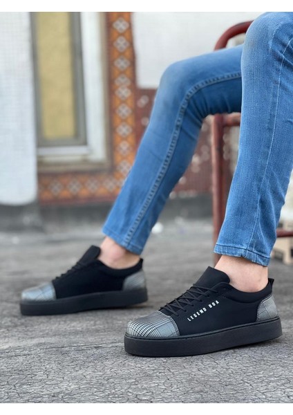 BA0104 Bağcıklı Siyah Ekose Süet Siyah Taban Spor Klasik Erkek Ayakkabı fiyatları