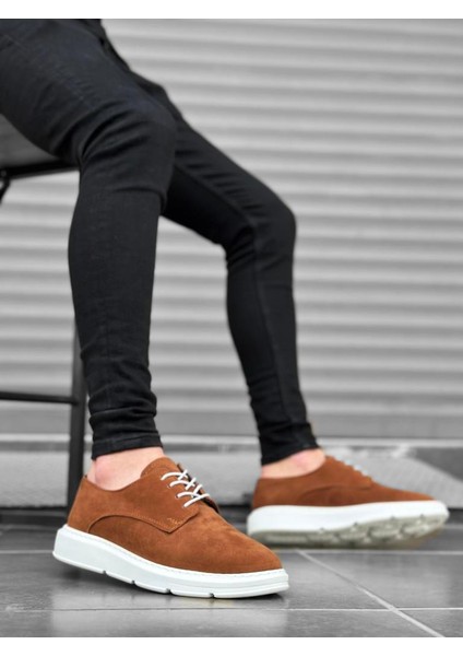 BA0003 Bağcıklı Süet Klasik Taba Beyaz Yüksek Taban Casual Erkek Ayakkabı fırsatları