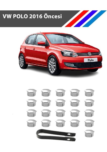 - Vw Polo Bijon Civata Kapağı Krom Renk 21 Parçalı Set 17MM 2016 Öncesi