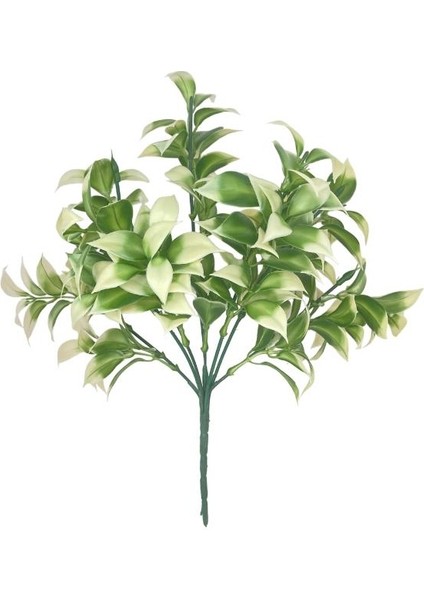 Yapay Çiçek Yeşilbeyaz Limon Yaprağı Demet Şimşir Demeti Garnitür Aradal Dekoratif Yapay Bitki