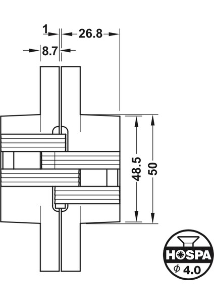 Cmh 45 Gizli Kapı Menteşesi - Inox Renkli