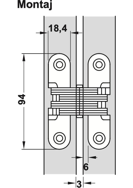 Cmh 45 Gizli Kapı Menteşesi - Inox Renkli