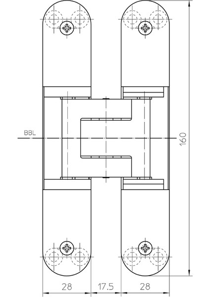Tectus Te 340D Gizli Kapı Menteşesi Matt Black