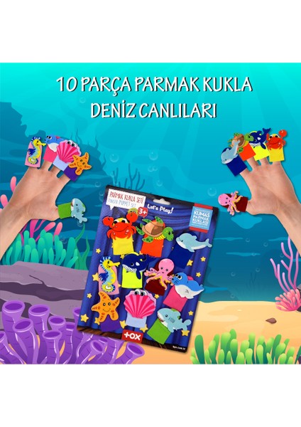 LISINYA247  Deniz Canlıları 10 Parça Parmak Kukla Set