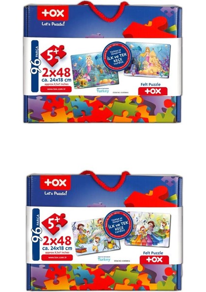 LISINYA247 4 Set - 96 Parça  Müzik ve Deniz Kızı 5+ Keçe Yapboz - 5 Yaş Puzzle