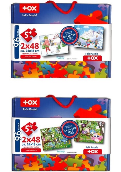 LISINYA247 4 Set - 96 Parça  Kış ve Baykuş 5+ Keçe Yapboz - 5 Yaş Puzzle