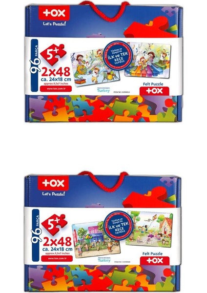 LISINYA247 4 Set - 96 Parça  Oyun Parkı ve Müzik 5+ Keçe Yapboz - 5 Yaş Puzzle