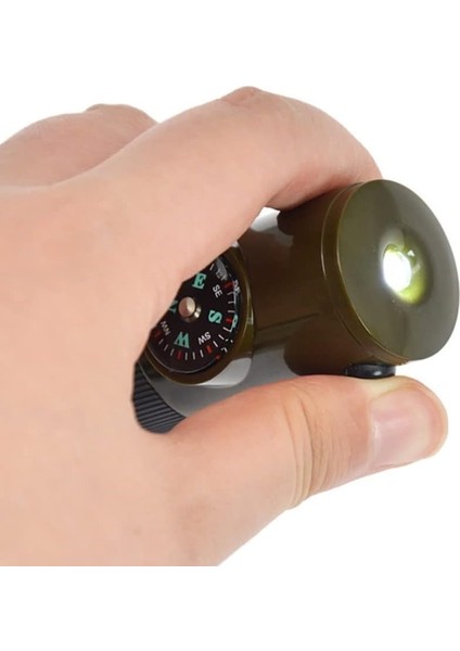 Çok Fonksiyonlu Fenerli Dereceli Pusulalı Büyüteçli Düdük Askeri Düdük Pusula Termometre LED Işık modelleri