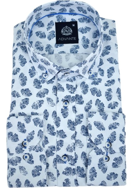 Erkek Silim Fitt Yaprak Baskılı Uzun Kol Gömlek BGL-ST02980 fırsatları