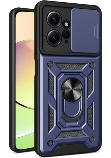 Xiaomi Redmi Note 12 4g Kılıf Yüzüklü Sürgülü Kamera Korumalı Pars